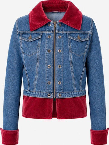 Fenice Übergangsjacke 'Denim Velvet Fusion' in Rot: Vorderseite