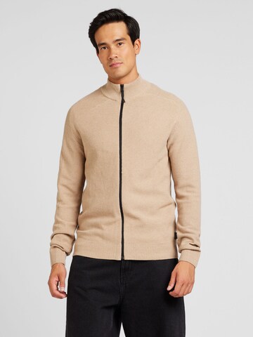 JACK & JONES Strikkejakke i beige: forside