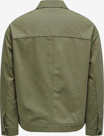 Only & Sons Between-season jacket 'END' in Green