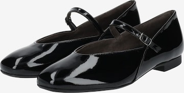 Paul Green Ballet Flats with Strap in Black