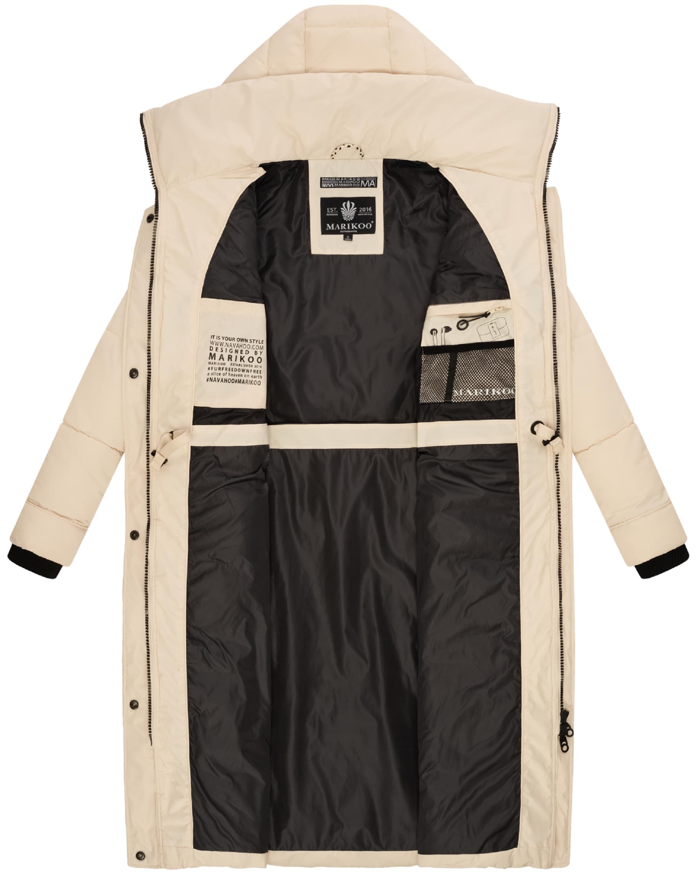 MARIKOO Vinterfrakke 'Ayumii' i beige