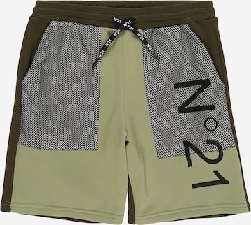 N°21 Regular Pants in Green: front