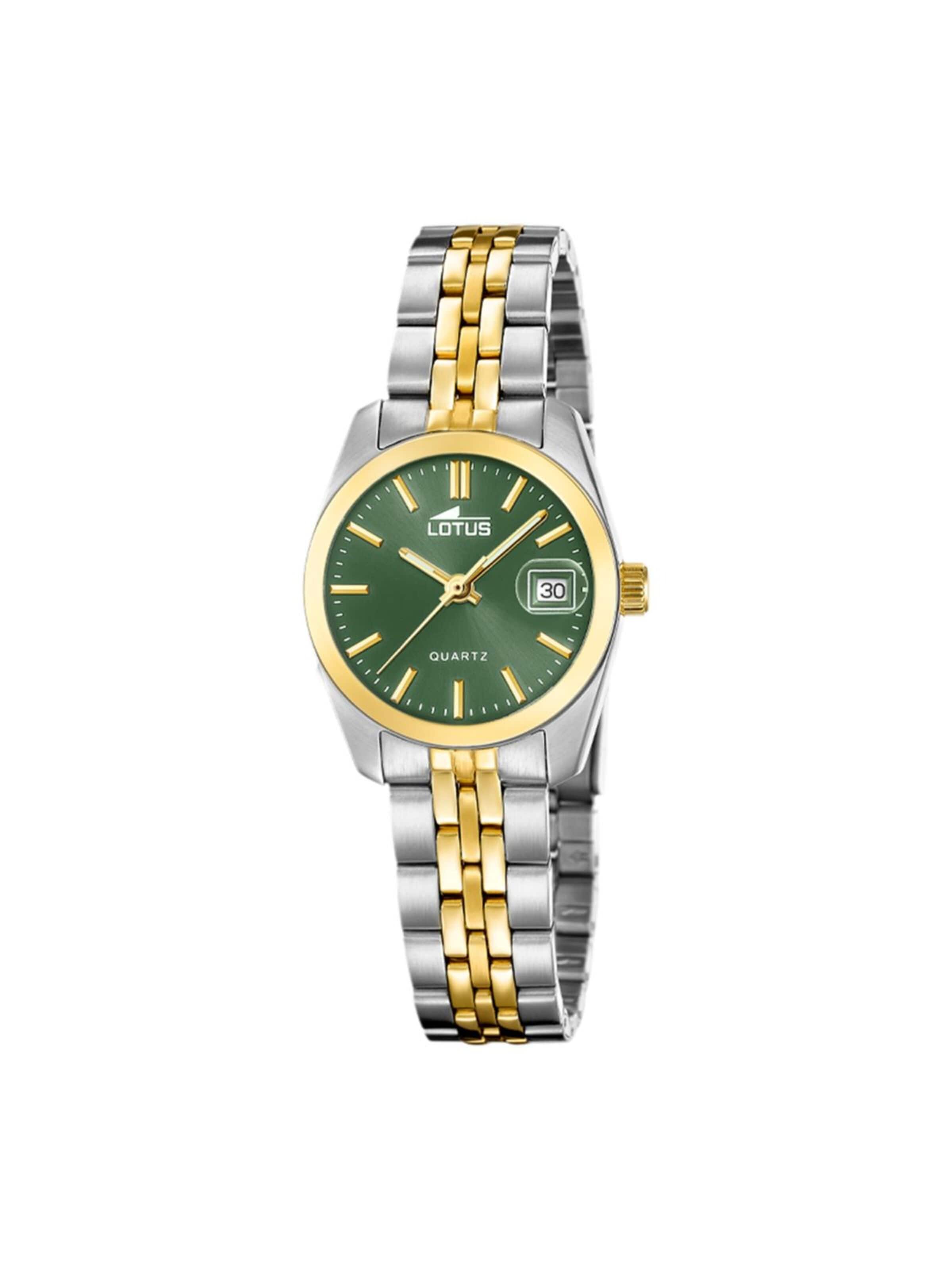 Montre à affichage analogique 'Lotus - Watch Old Money - Quartz watch movement - Watch case width: 26 mm' Lotus en vert : devant