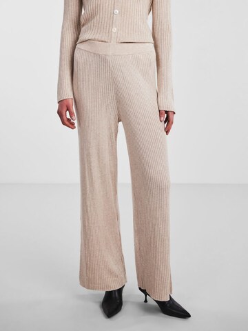 YAS Wide Leg Hose 'YASDERMA ' in Beige: Vorderseite