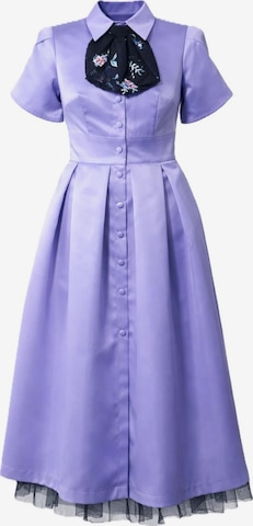 Robe 'Open back satin midi elegant dress' BIBI SAKALIEVA en violet : devant