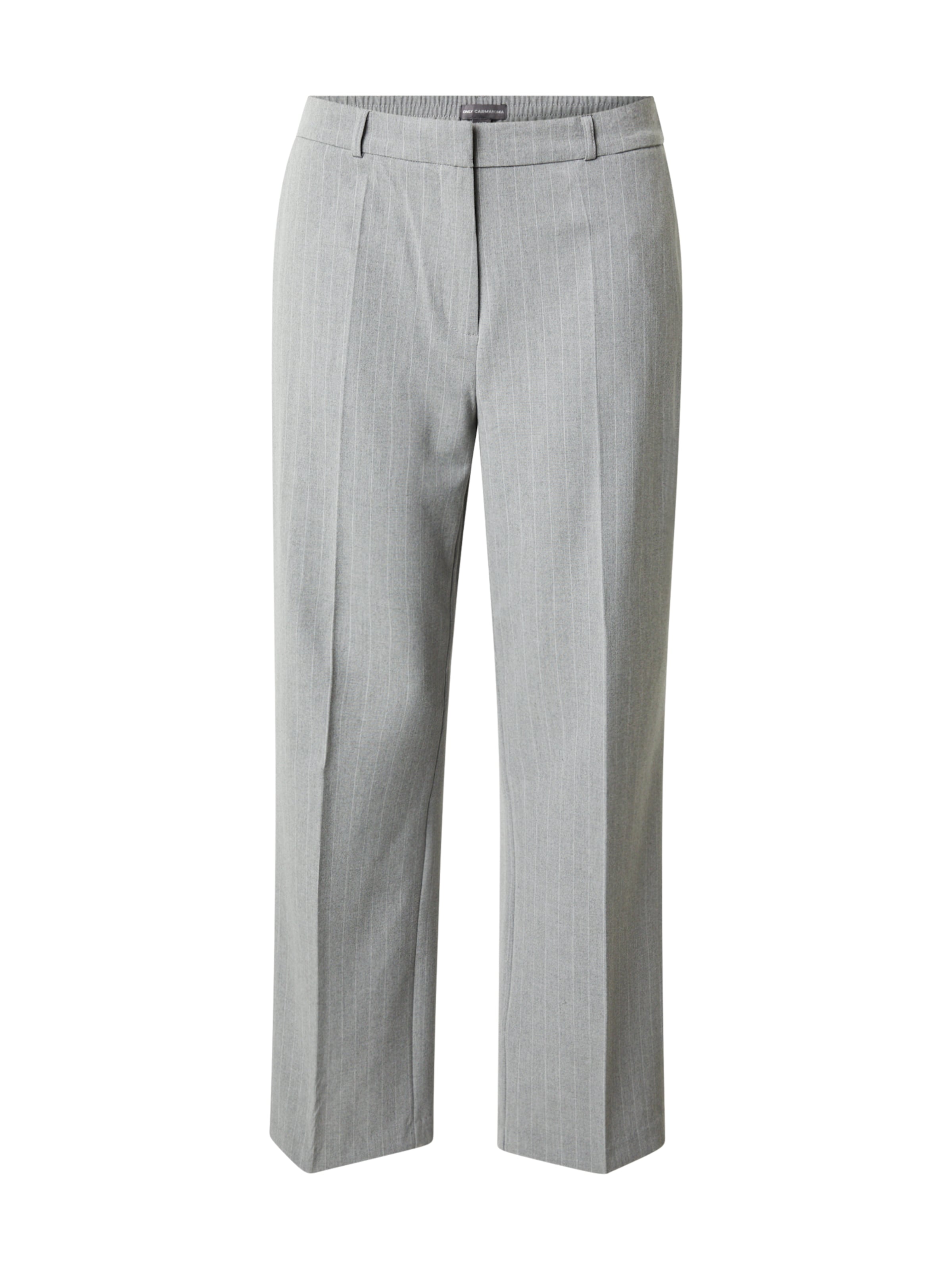 pilka ONLY Carmakoma Laisvas Klostuotos kelnės 'CARBrie': priekis