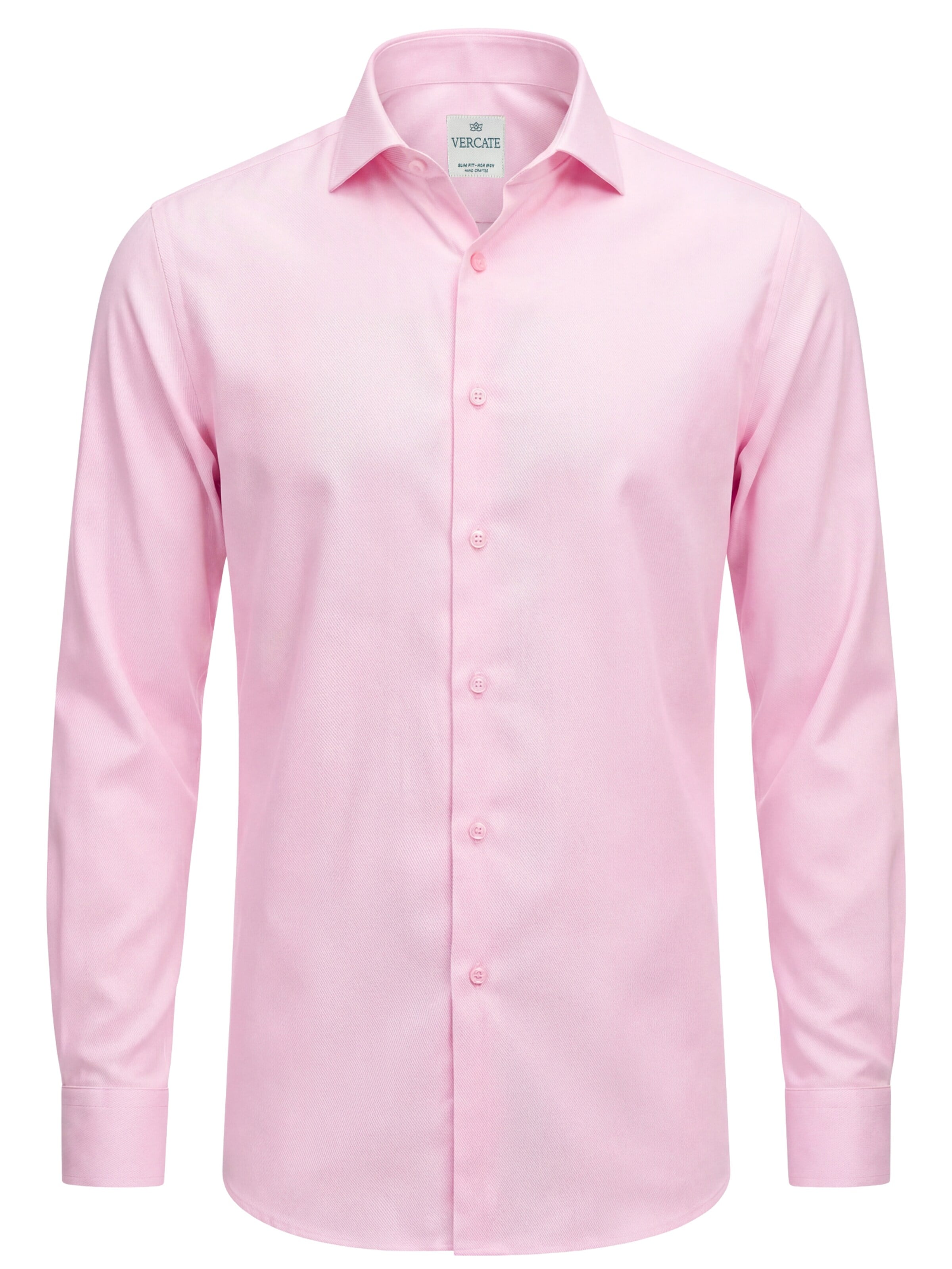 Vercate Slim Fit Businesshemd 'Twill'‌‌‌ in Pink: Vorderseite