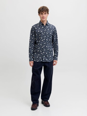 JACK & JONES Comfort fit Button Up Shirt 'York' in Blue