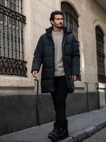 DAN FOX APPAREL Zimní kabát 'Alessio' – černá
