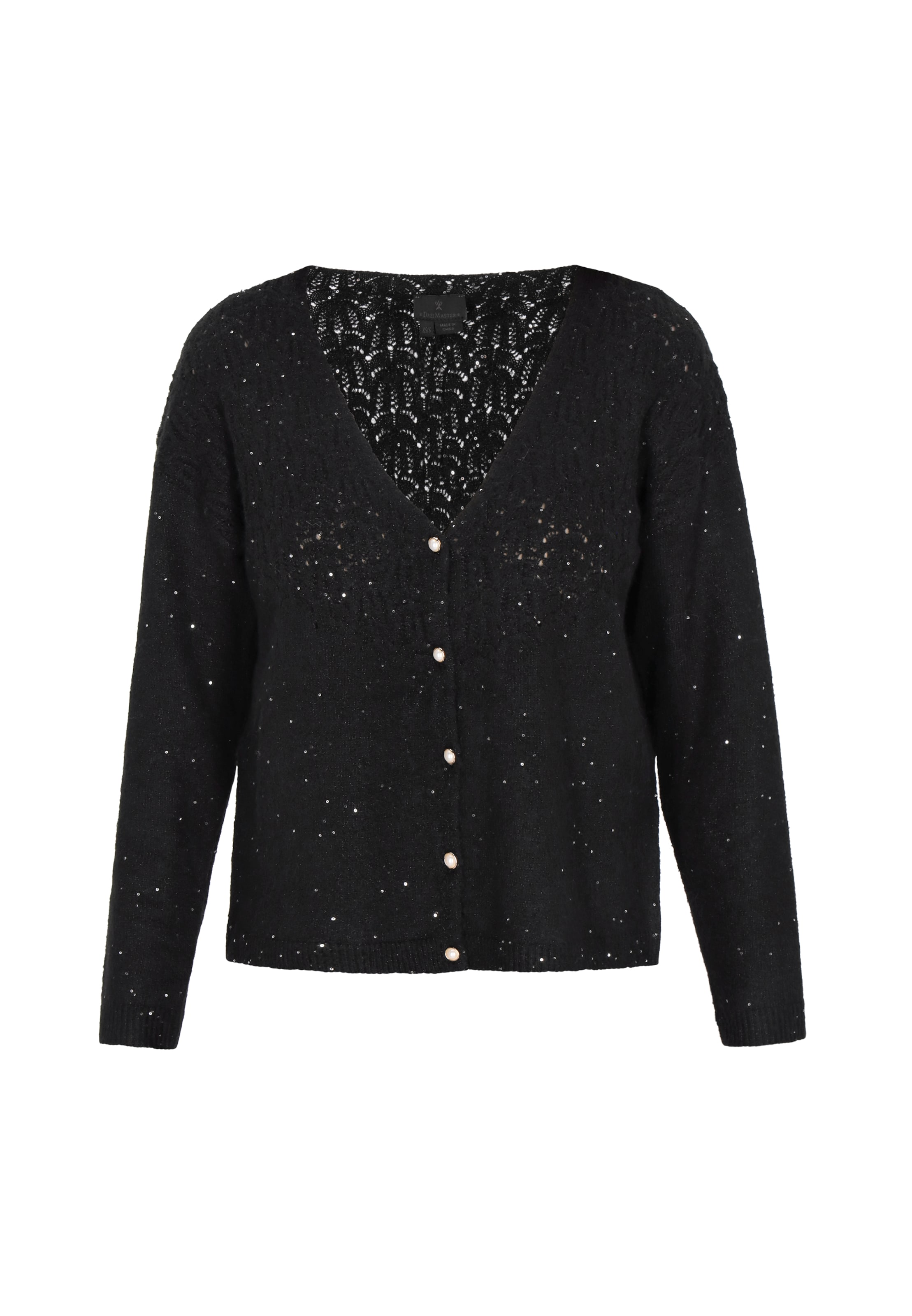 DreiMaster Klassik Knit Cardigan in Black: front