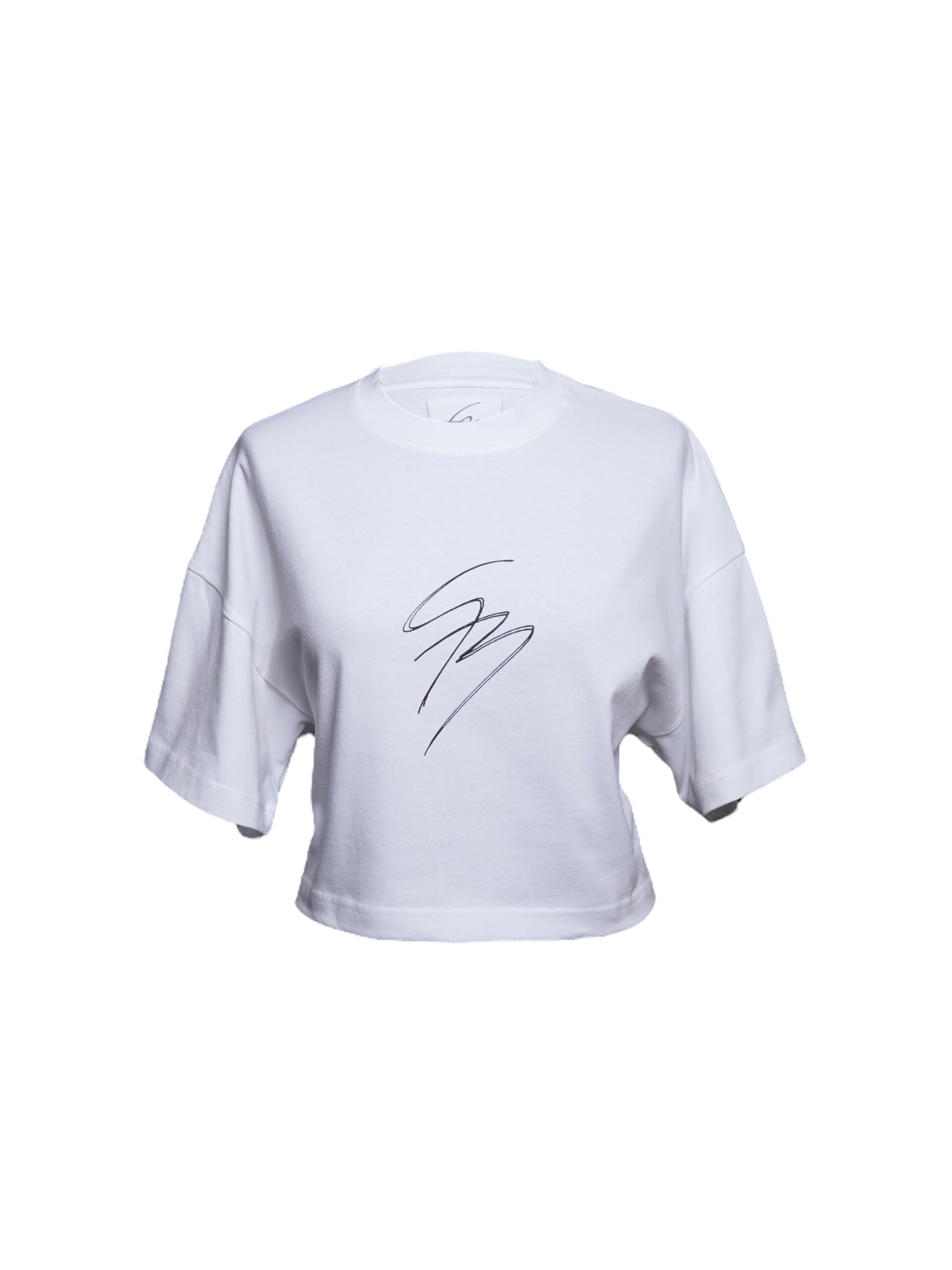 SC.SB Milano Oversized Shirt 'signature (cropped)' in White: front