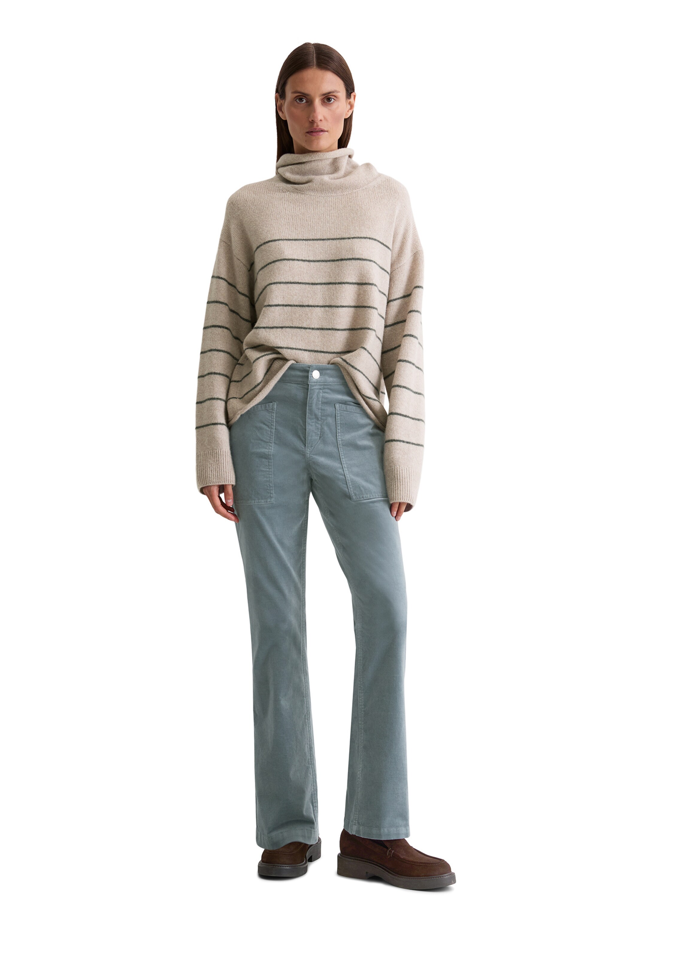 Marc O'Polo Flared Broek in Blauw