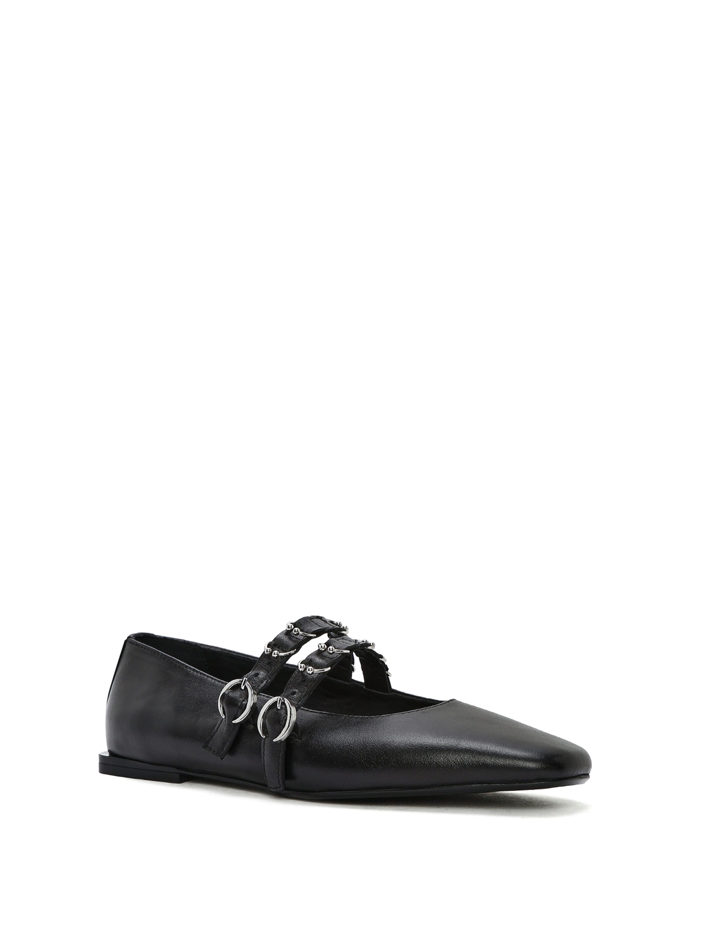 Derimod Riemchenballerina in Schwarz