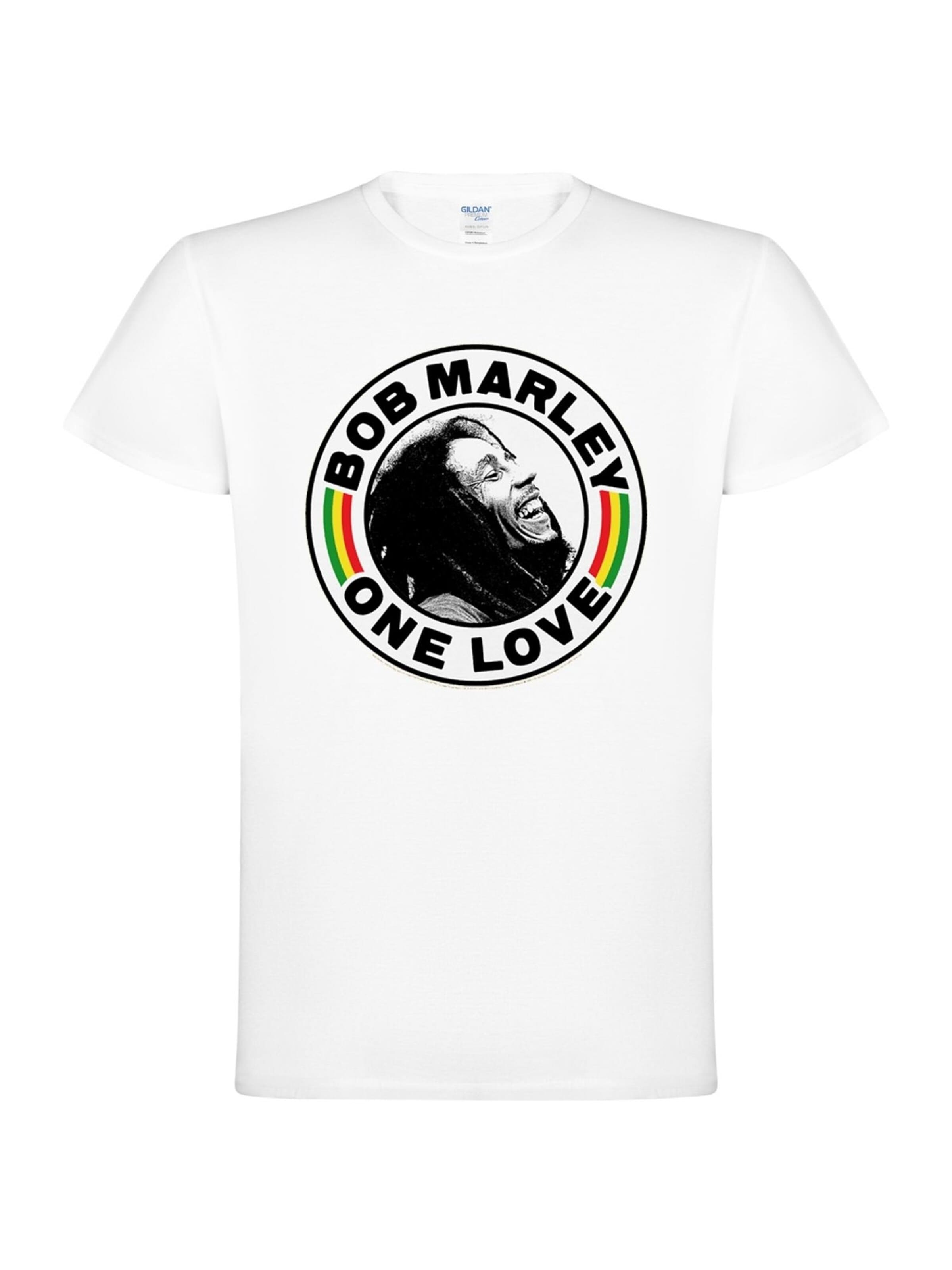 Bob Marley Shirt 'One Love'‌‌‌‌‌‌‌‌‌‌ in Weiß: Vorderseite