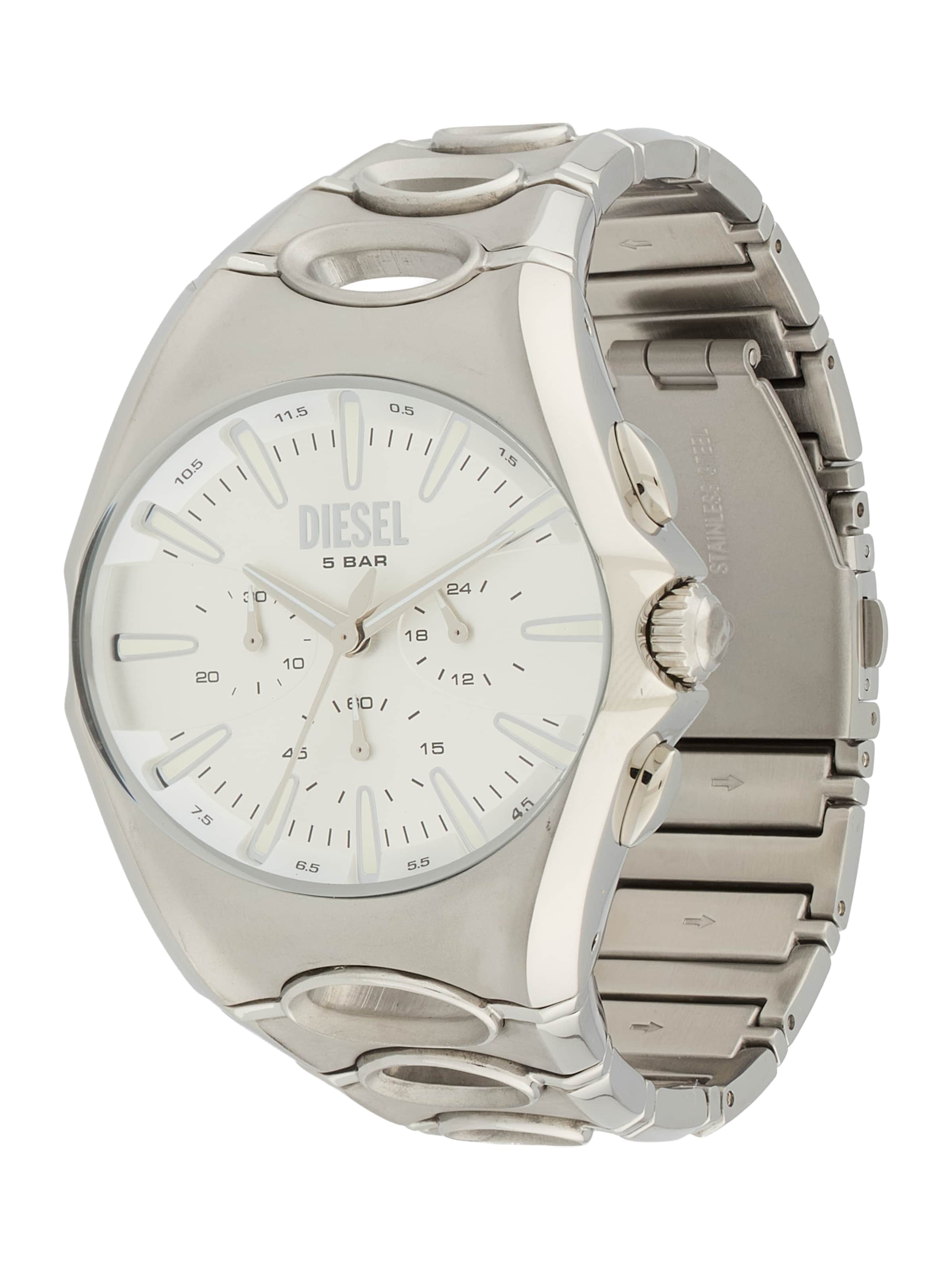 DIESEL Zegarek analogowy 'D-CURVE' w kolorze srebrny: przód