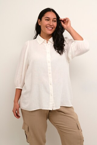 KAFFE CURVE Blouse 'Mille' in Wit: voorkant