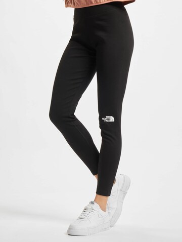 THE NORTH FACE Skinny Workout Pants ' Interlock Cotton Face' in Black: front