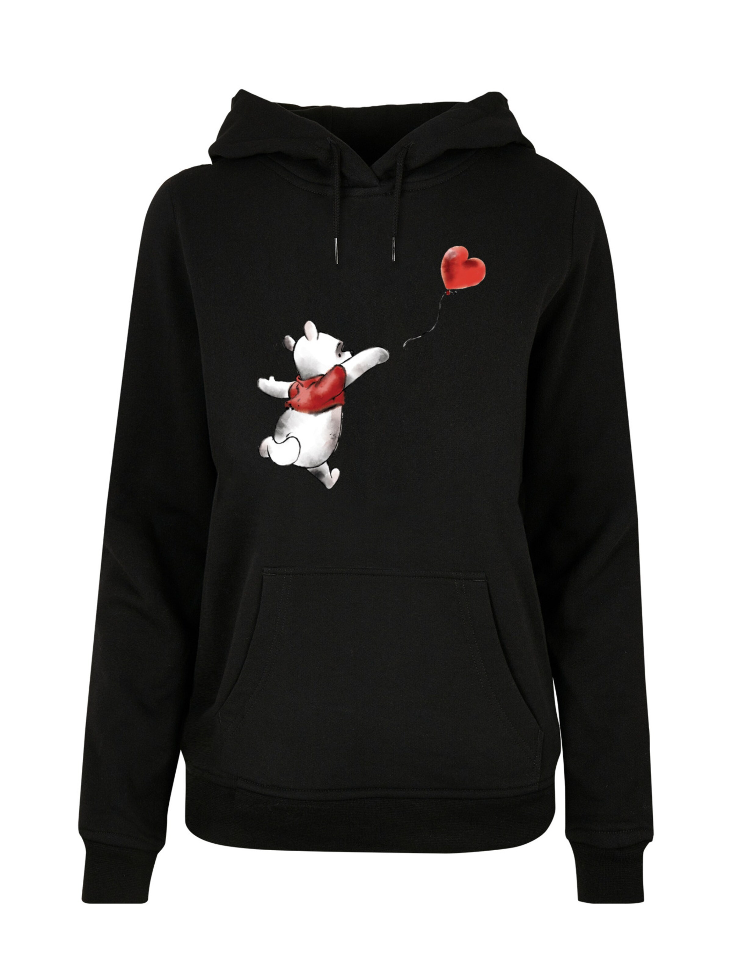 Felpa 'Disney Winnie Puuh mit Ballon Pu der Bär Luftballon' di F4NT4STIC in nero: frontale