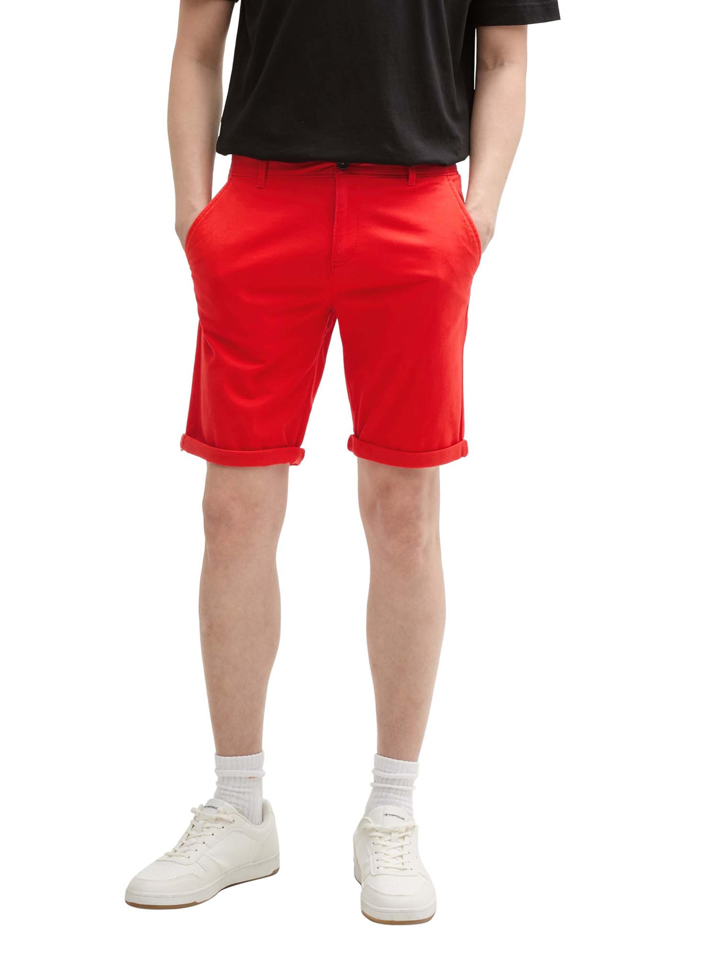 TOM TAILOR Úzky strih Chino nohavice - Červená: predná strana