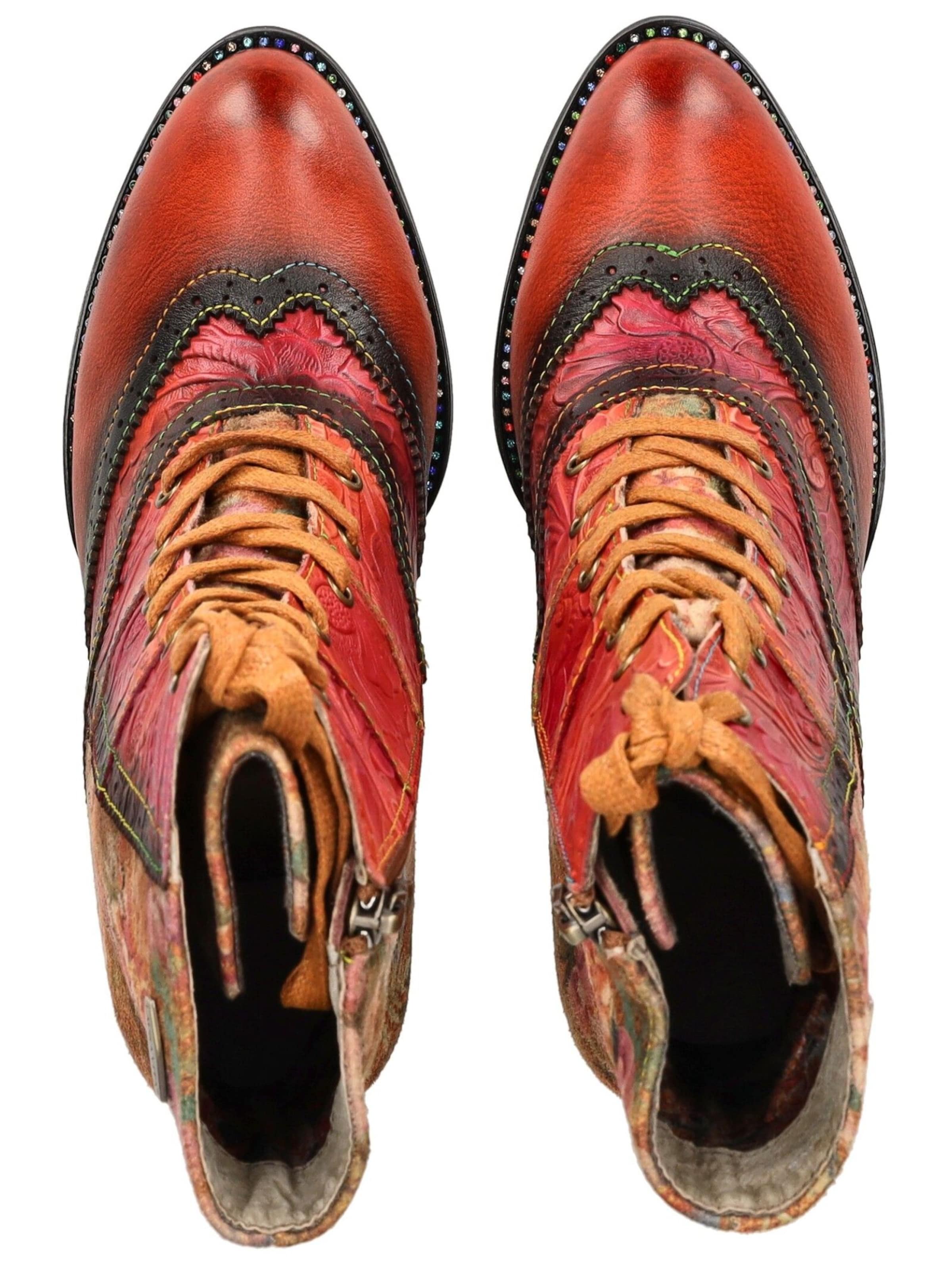 Bottines à lacets Laura Vita en rouge