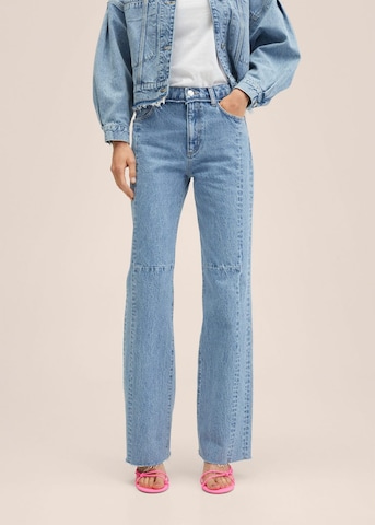 MANGO Wide leg Jeans in Blauw: voorkant