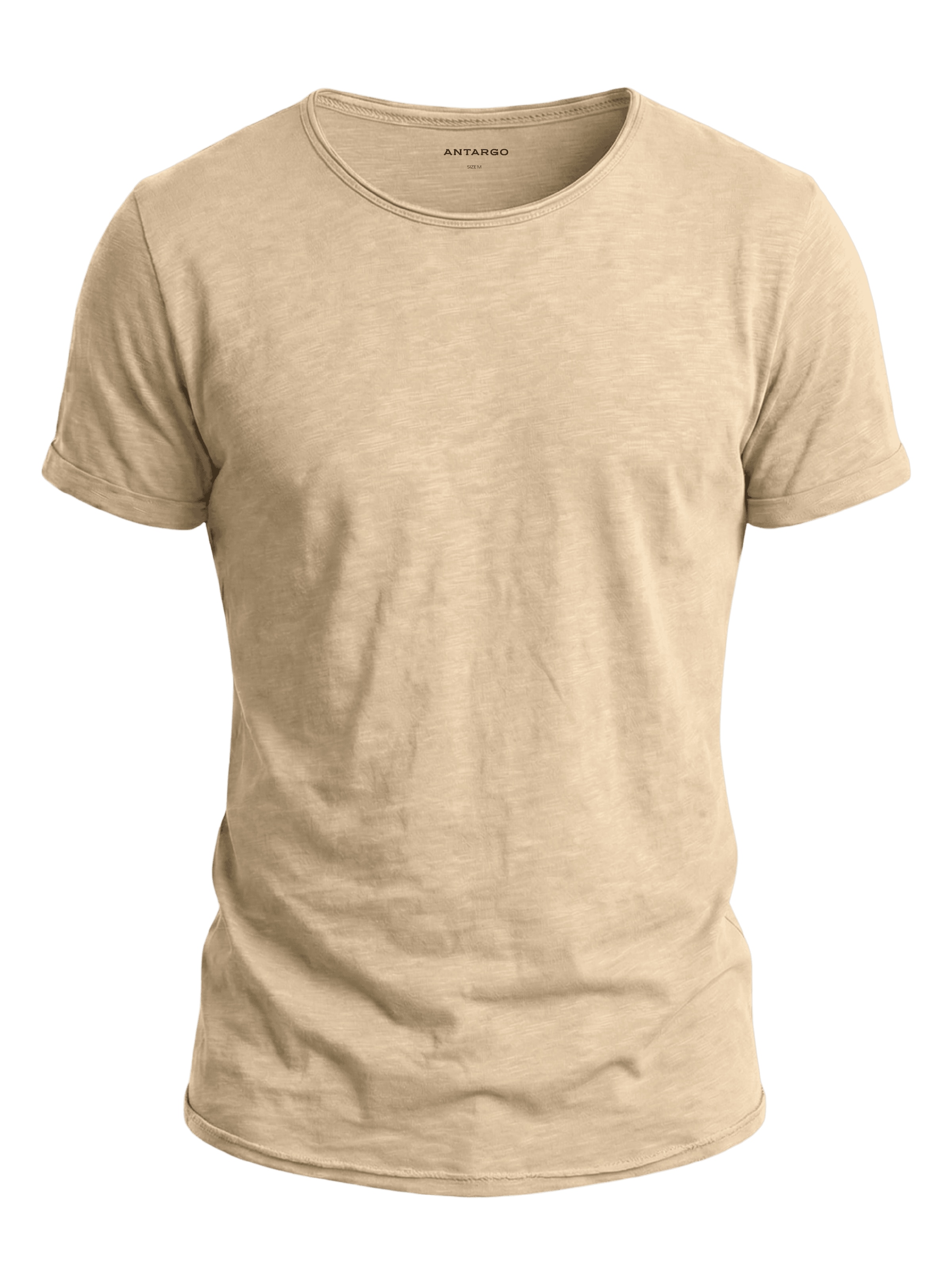 Antargo Shirt 'Basic Open Edge' in Beige: front