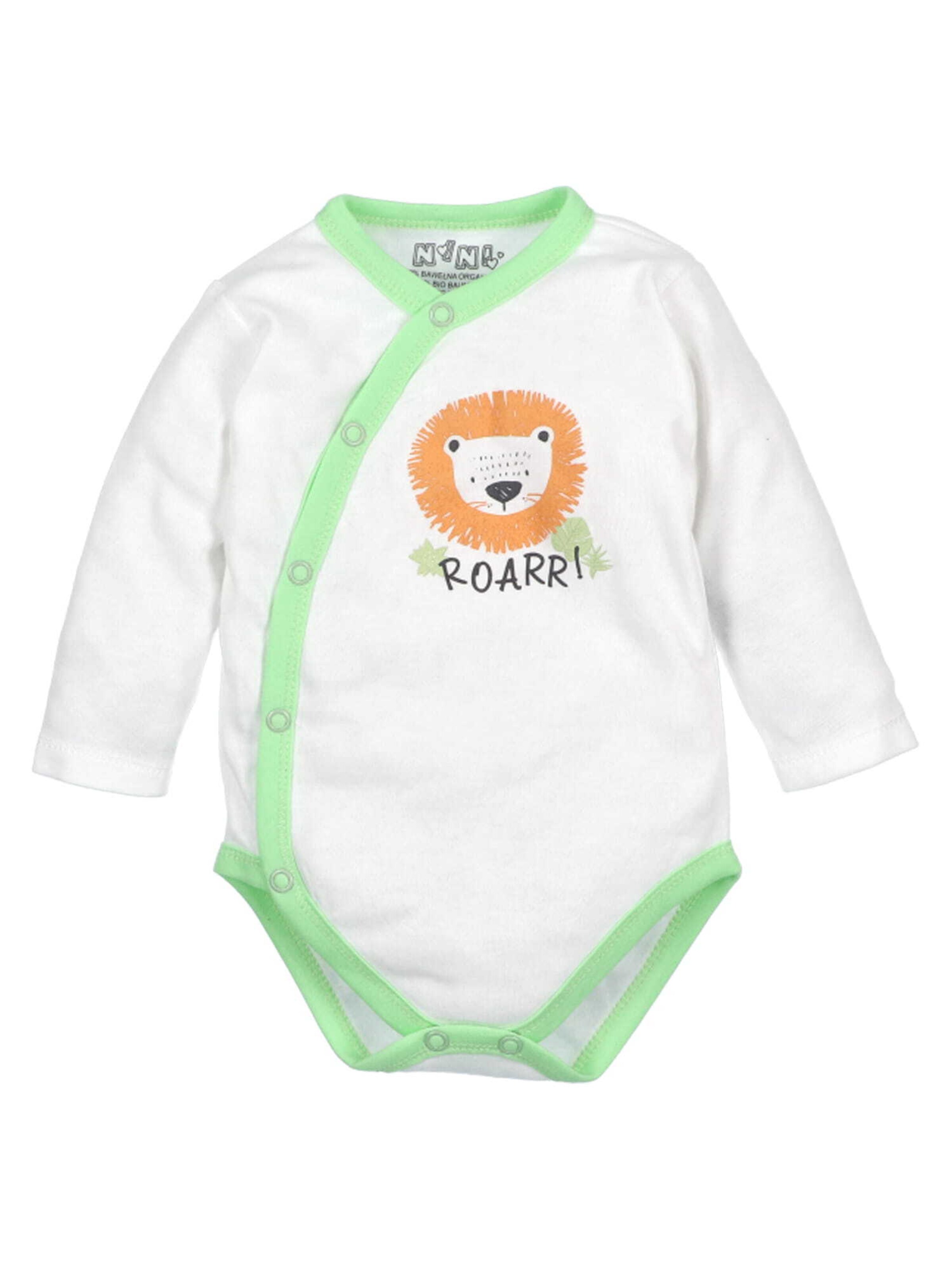 NINI Romper/Bodysuit 'Löwe' in White: front