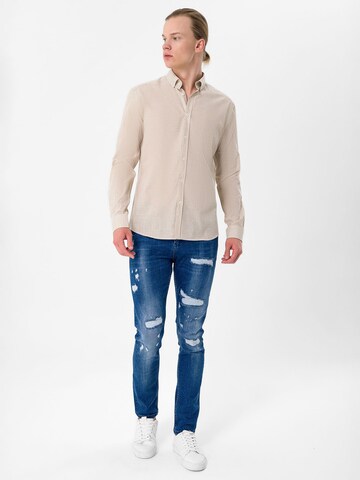 Moxx Paris Slim fit Srajca | bež barva