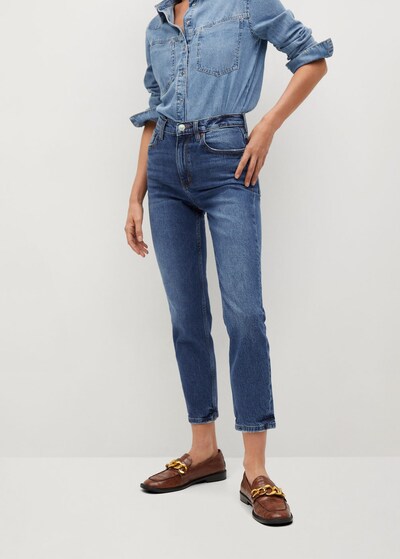 MANGO Jeans 'Newmom' in de kleur Donkerblauw, Modelweergave