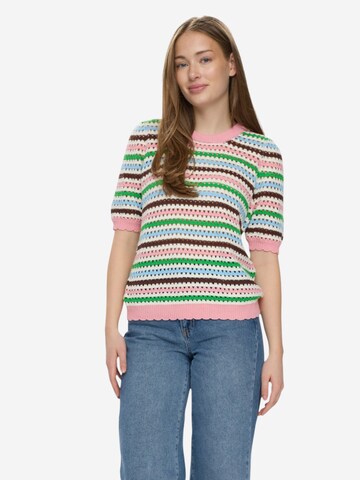 NÜMPH Strickpullover mit Halbarm 'NUNANCY PULLOVER' in Mischfarben: Vorderseite