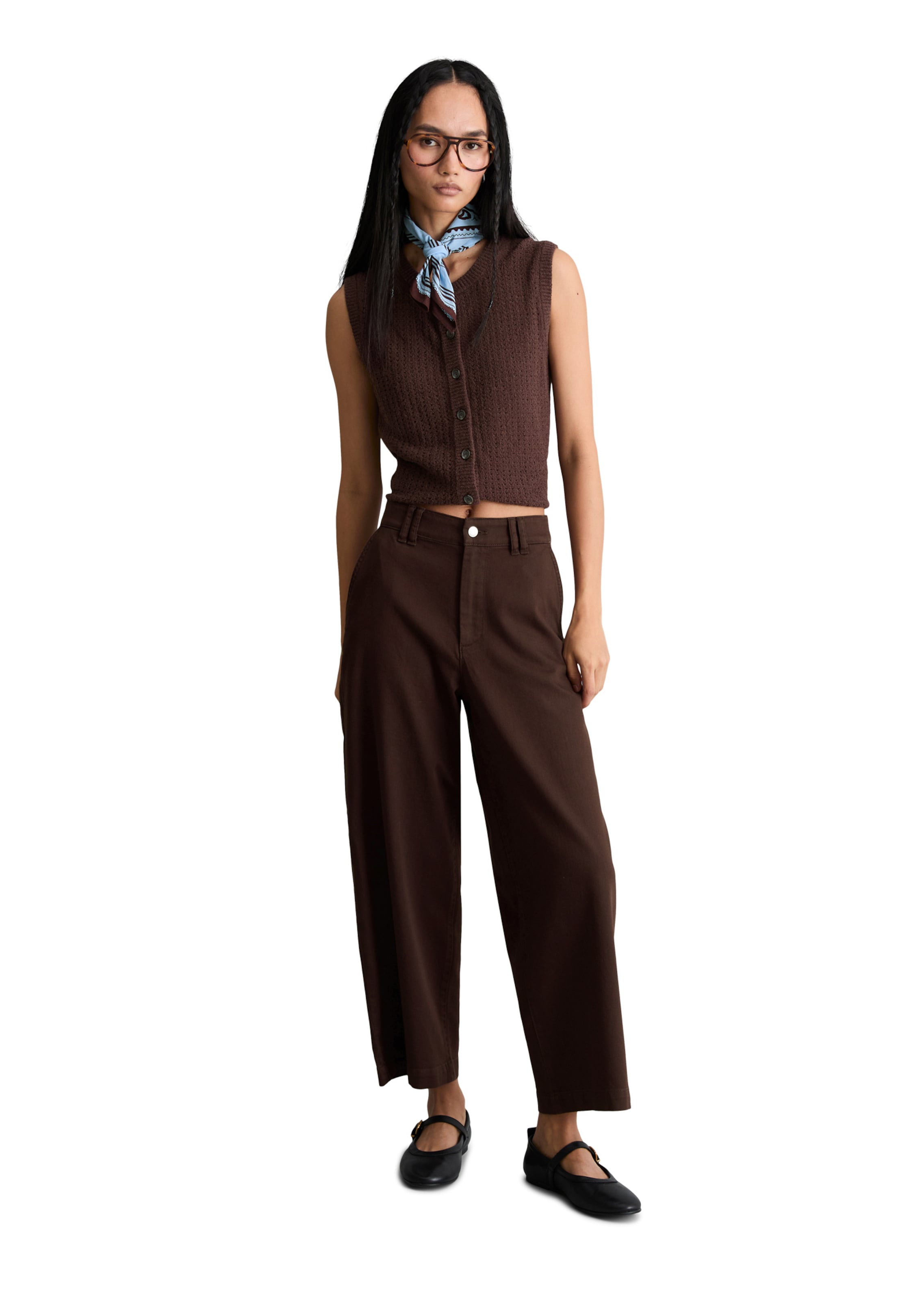 Marc O'Polo DENIM Loosefit Hose in Rot: Vorderseite