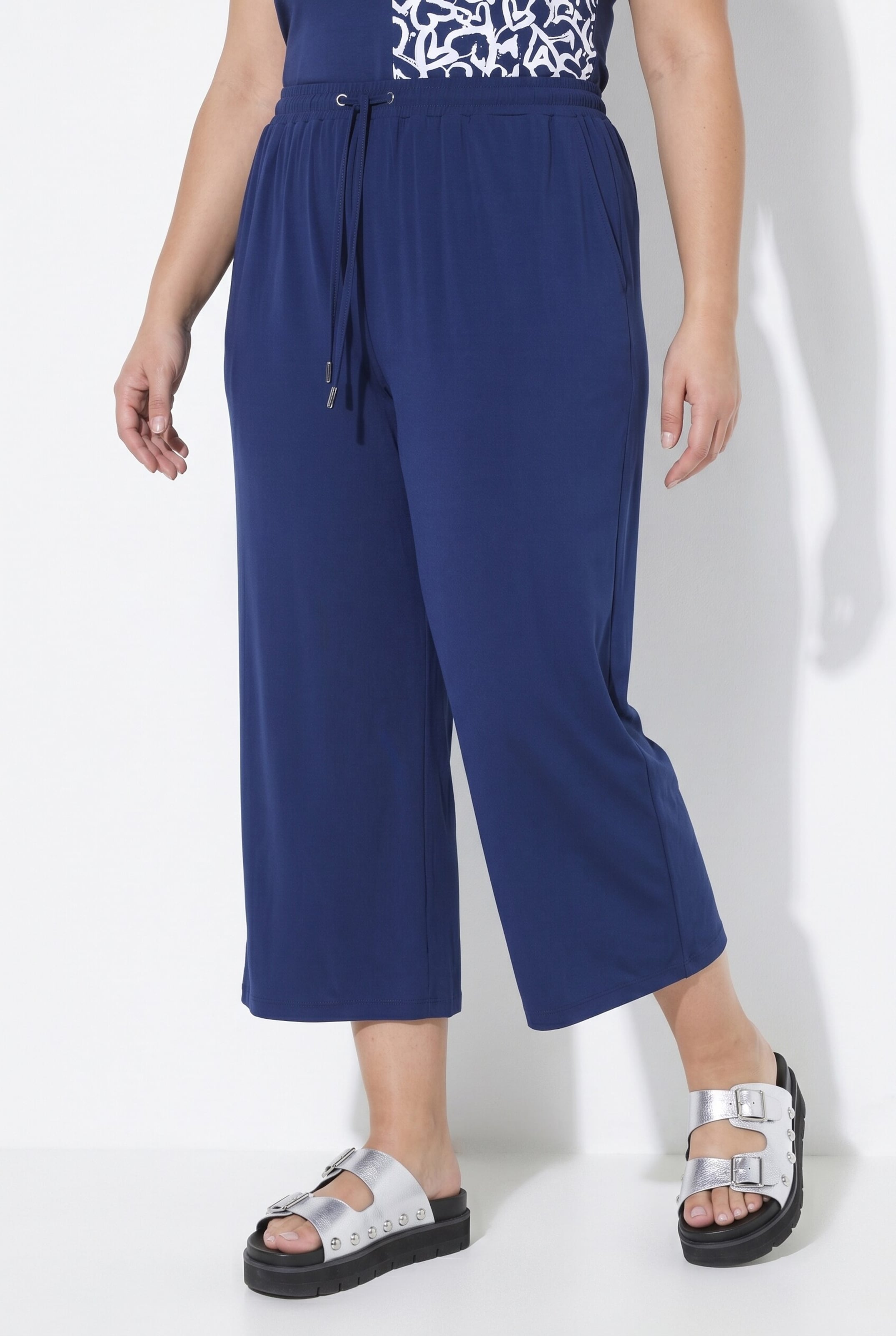Angel of Style Wide leg Broek in Blauw