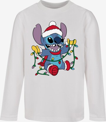 ABSOLUTE CULT Shirt 'Lilo And Stitch - Christmas Lights' in White: front