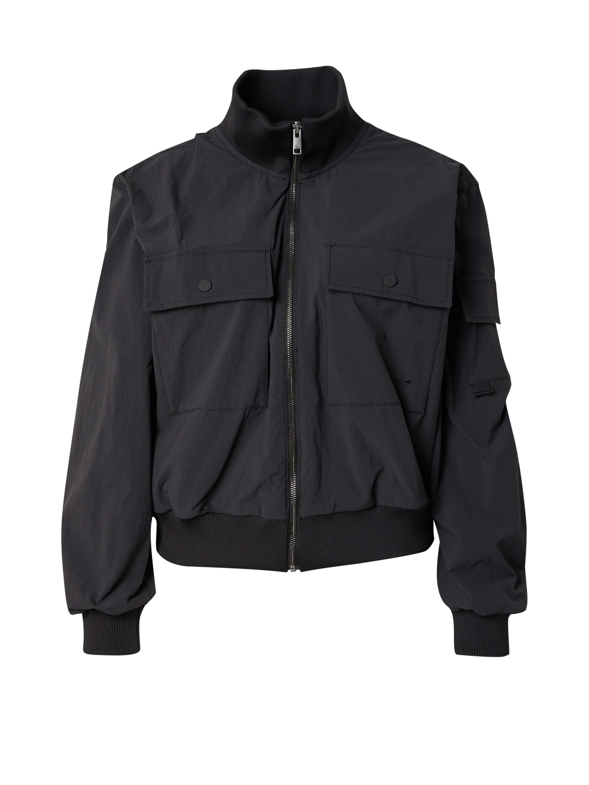 ADIDAS ORIGINALS Φθινοπωρινό και ανοιξιάτικο μπουφάν 'ESS' σε μαύρο: μπροστά