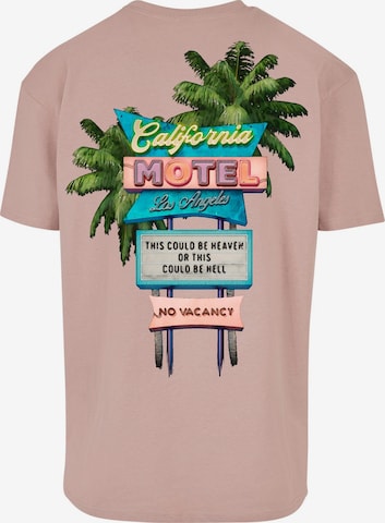 MT Upscale Tričko 'California Motel' - ružová