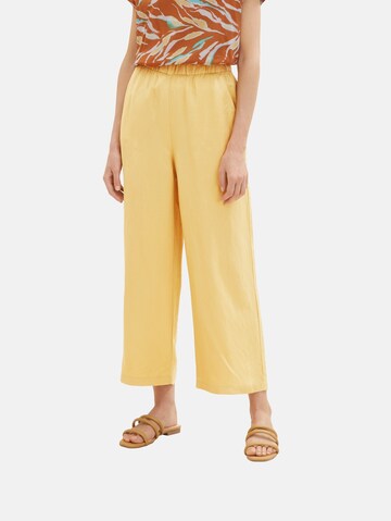 Wide Leg Pantalon à pince TOM TAILOR en jaune : devant