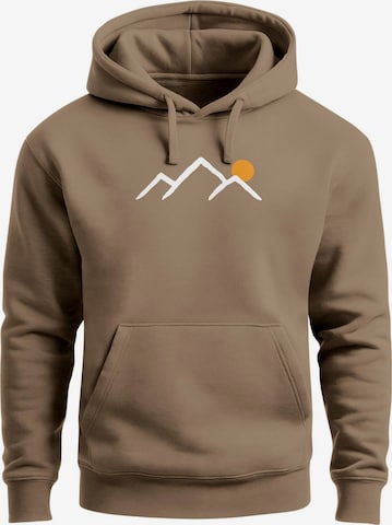 Neverless Sweatshirt 'Mountain Sun' in Braun: Vorderseite