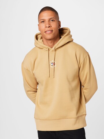 Sweat-shirt Tommy Jeans en beige : devant