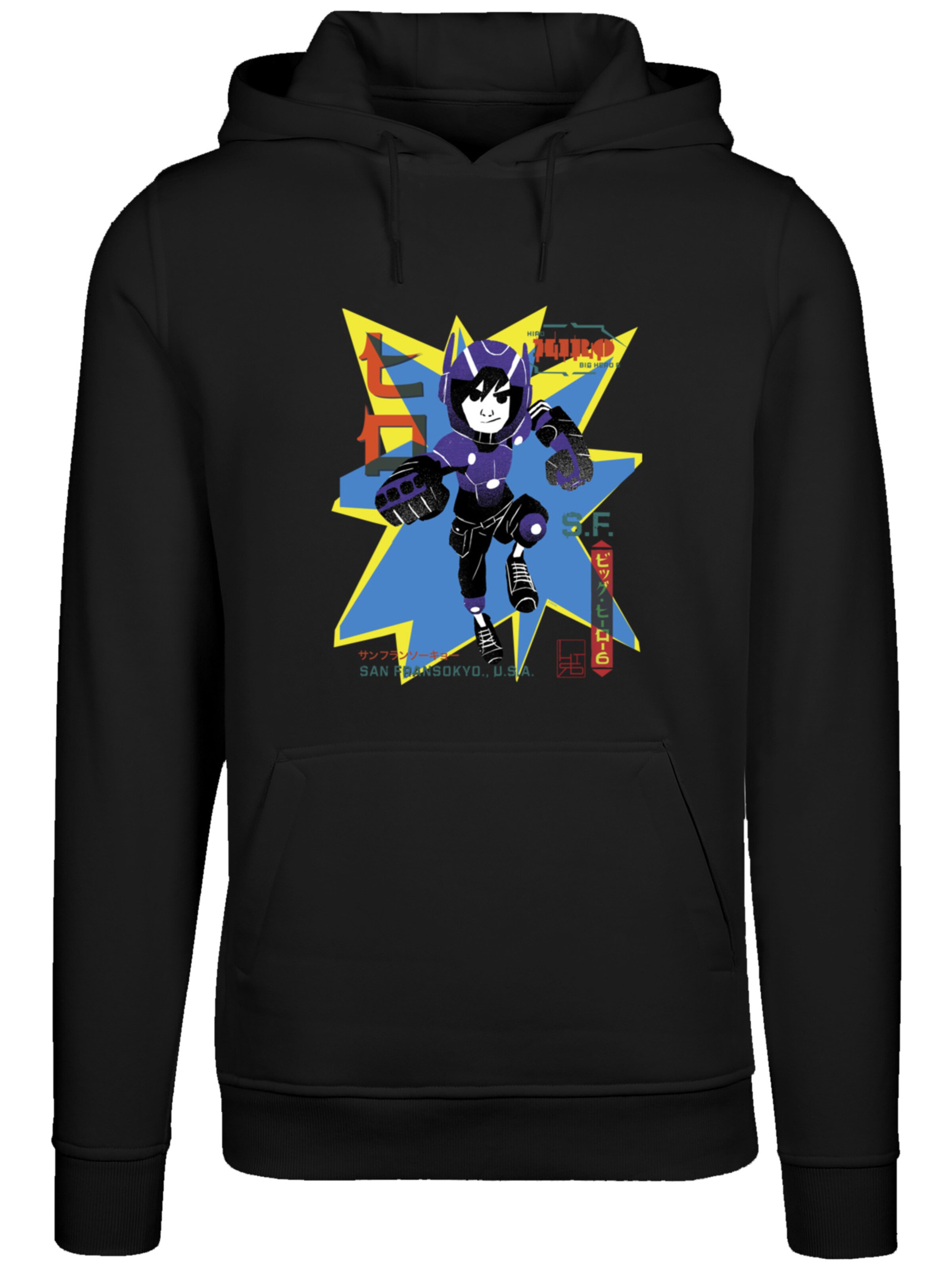 Sweat-shirt 'Big Hero 6 Hiro Manga' F4NT4STIC en noir : devant