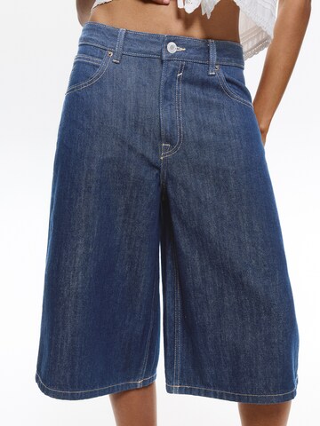 Wide Leg Jean Pull&Bear en bleu