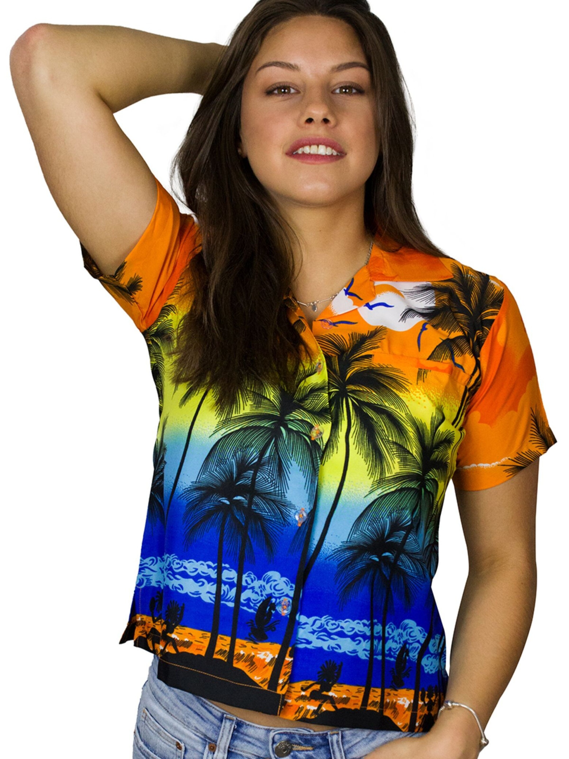 King Kameha Blouse 'Beach' in Orange