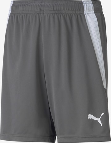 PUMA Regular Workout Pants 'TeamLiga' in Grey: front