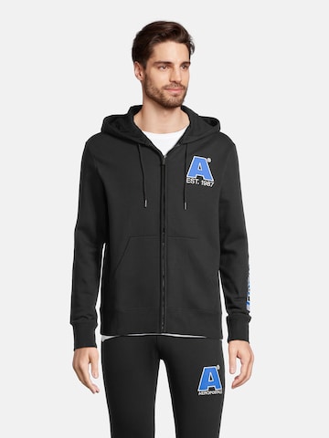 AÉROPOSTALE Sweatjacke 'HERITAGE' in Schwarz: predná strana