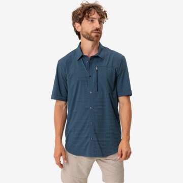 VAUDE Regular fit Athletic Button Up Shirt 'Seiland IV' in Blue