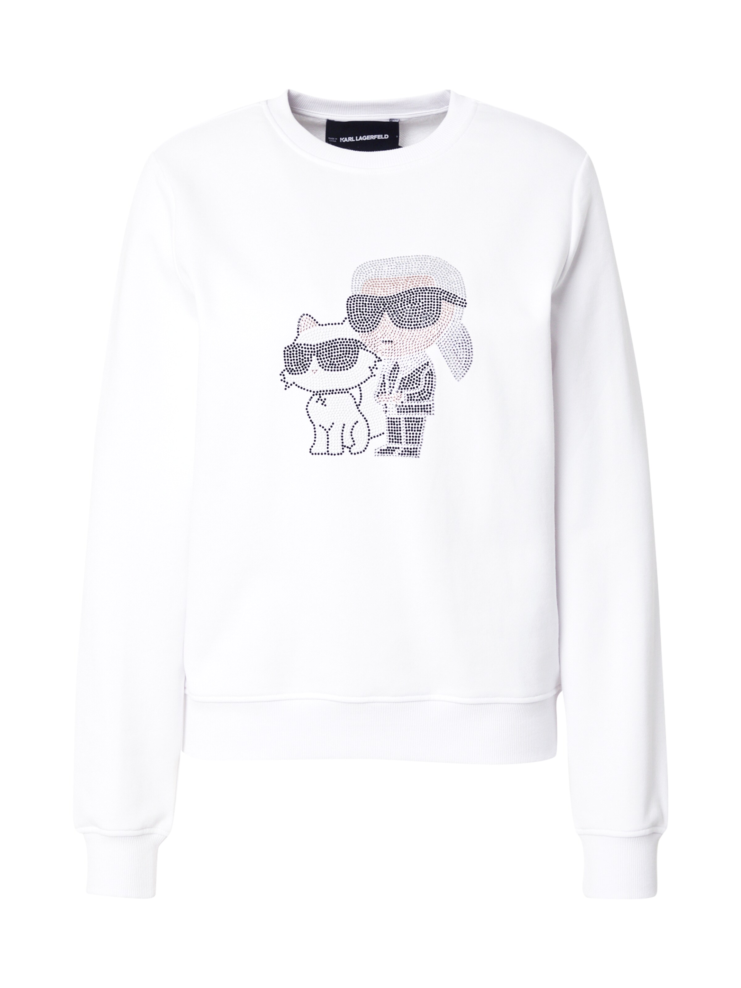 Sweat-shirt 'IKON' Karl Lagerfeld en blanc : devant