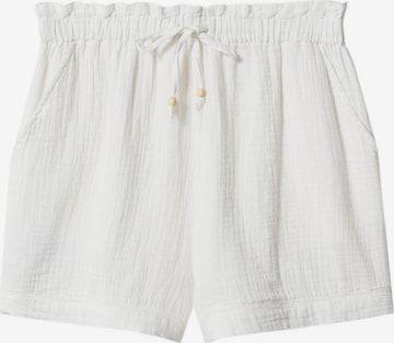 MANGO Regular Shorts 'BAMBU' in Weiß: predná strana