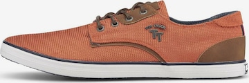 TOM TAILOR Shoes Strukturierte Schnürschuhe mit Lederdetails in Orange: front