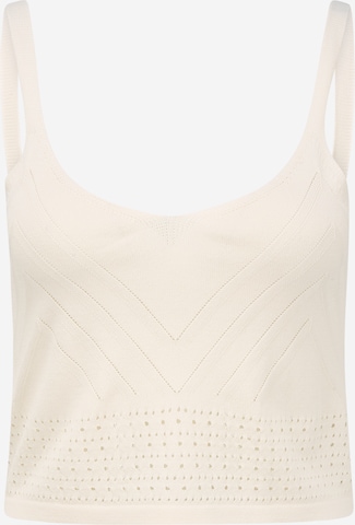 Y.A.S Tall Gebreide top in Beige: voorkant