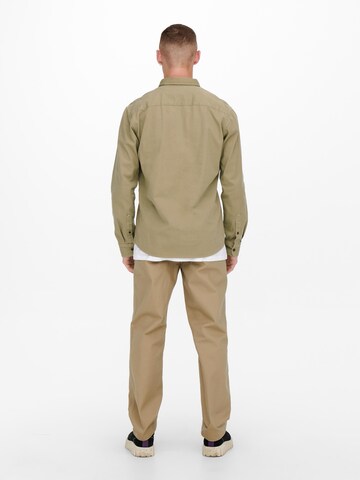 Only & Sons Comfort fit Overhemd 'Bryce' in Beige