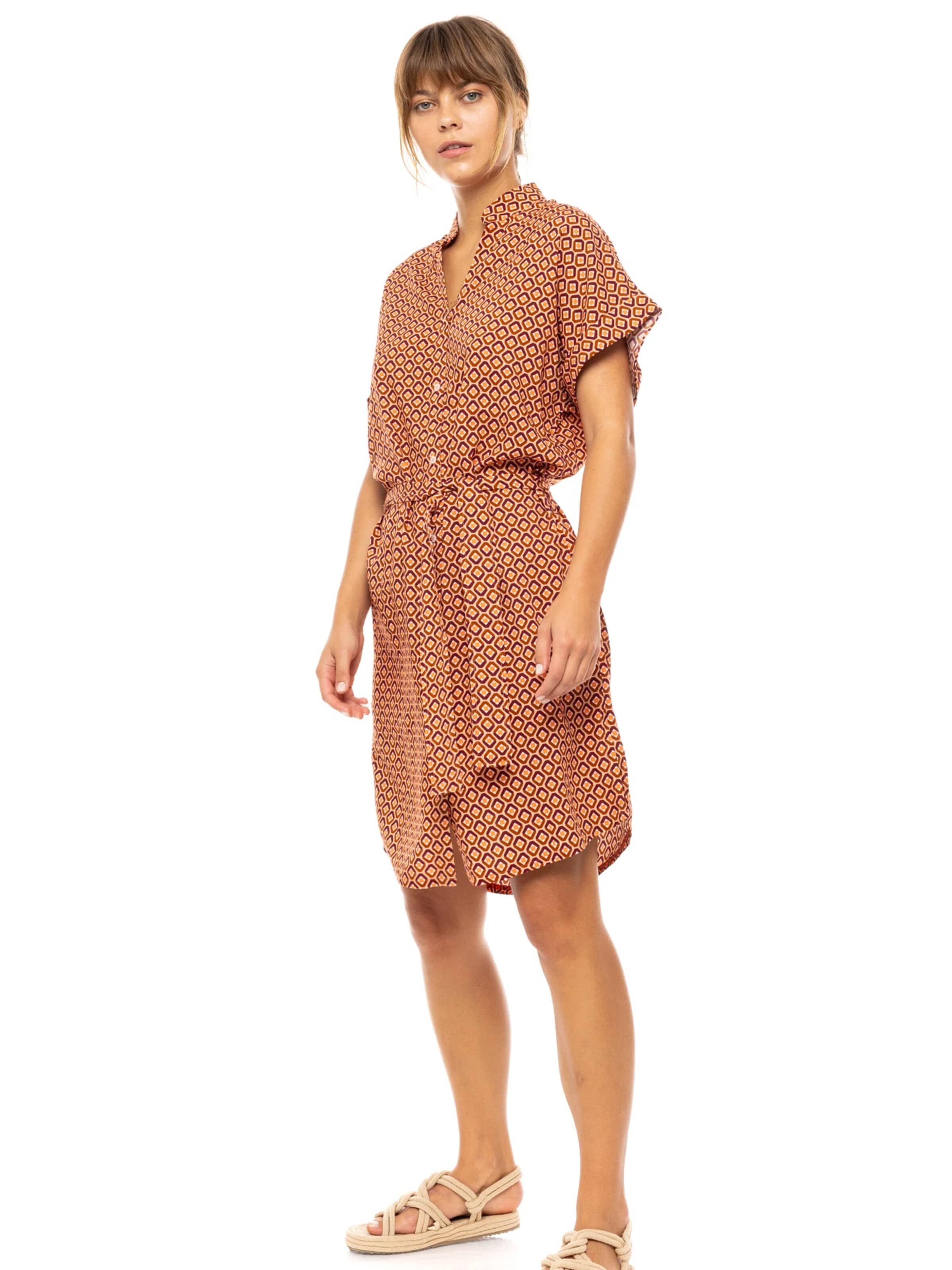 Pink Label Zomerjurk 'BEACHWEAR PRISM GEO' in Bruin